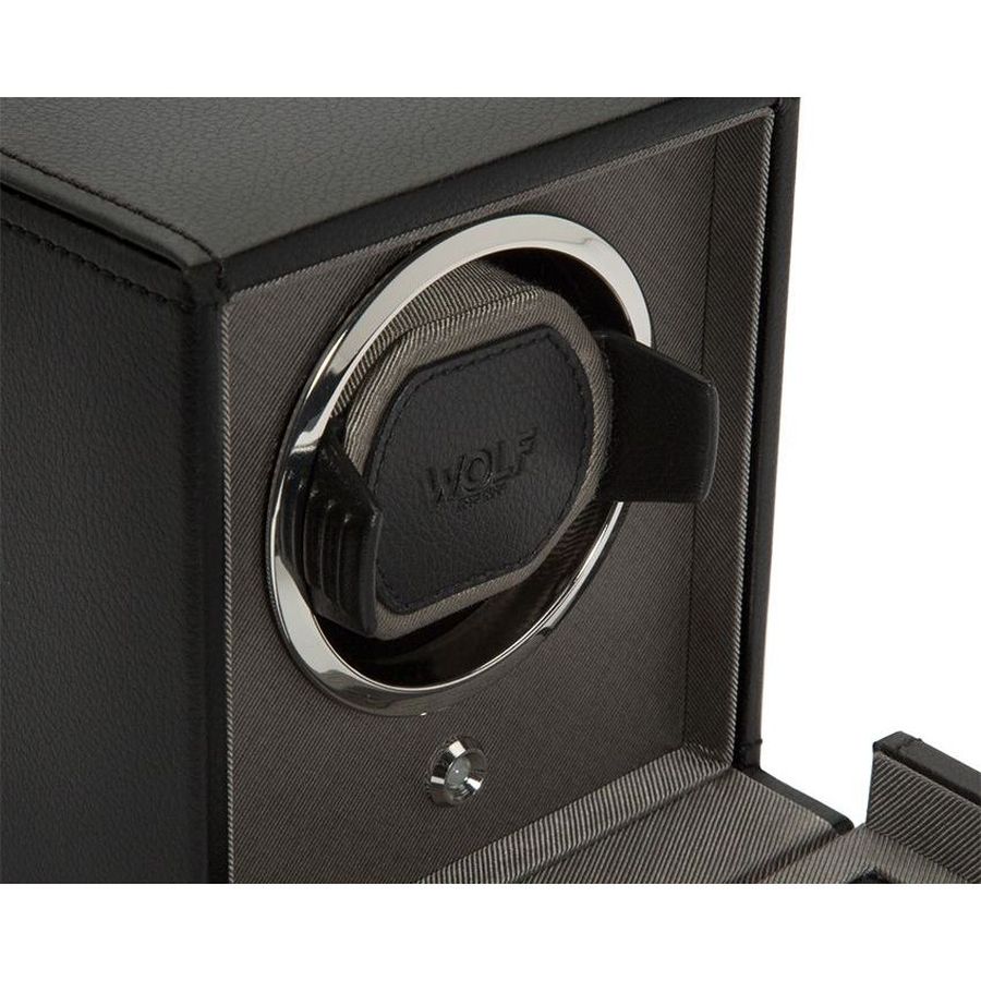 Cub Black Single Watch Winder With Cover