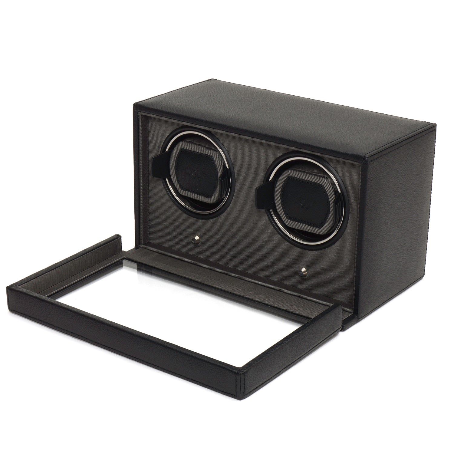 Cub Black Double Watch Winder with Cover