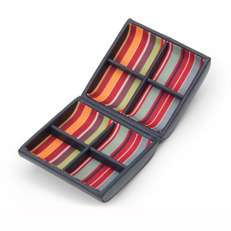 Howard Navy 4-Piece Cufflink Box