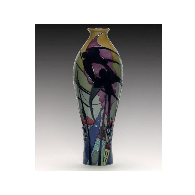 Swallows In Smoke Vase