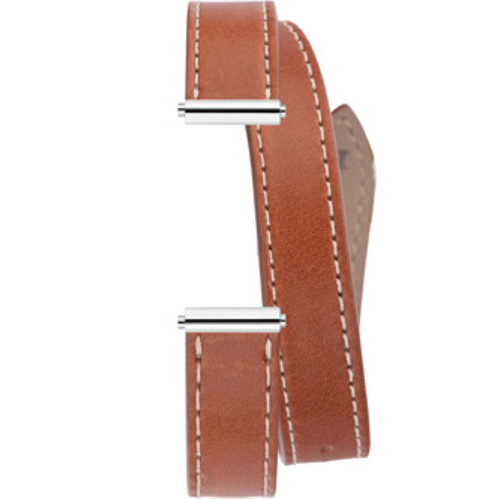 Antarès Interchangeable Watch Strap – Tan Leather / Stainless Steel - Wrap Around