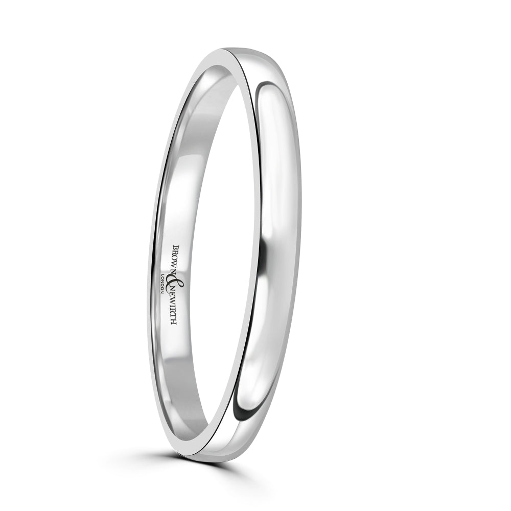 Brown & Newirth-Platinum 2.5mm Lightweight Court Wedding Band-Dipples Jewellers