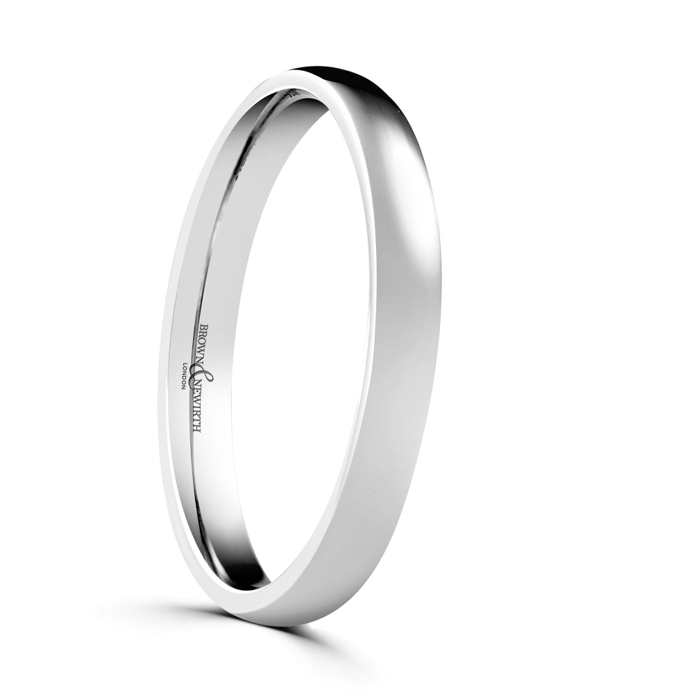 Brown & Newirth-Platinum 2.5mm Lightweight Court Wedding Band-Dipples Jewellers
