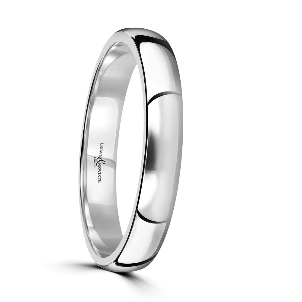 Brown & Newirth-Platinum 3mm Lightweight Court Band-Dipples Jewellers