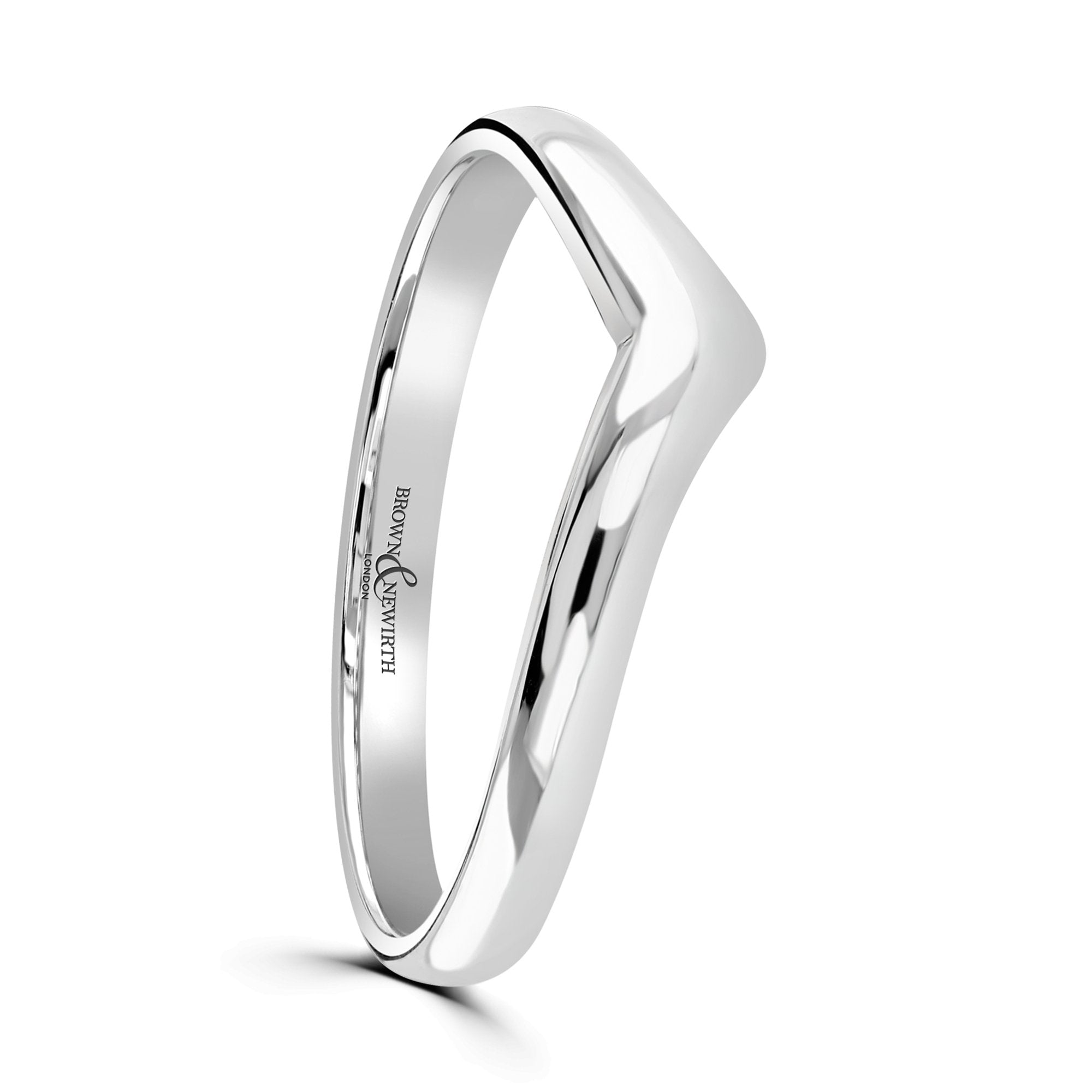Brown & Newirth-Platinum Wishbone Shaped Wedding Band-Dipples Jewellers
