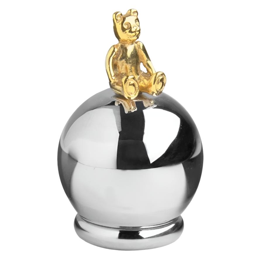 Carrs-Silver & Gold Plated Bear Round Keepsake-Dipples Jewellers