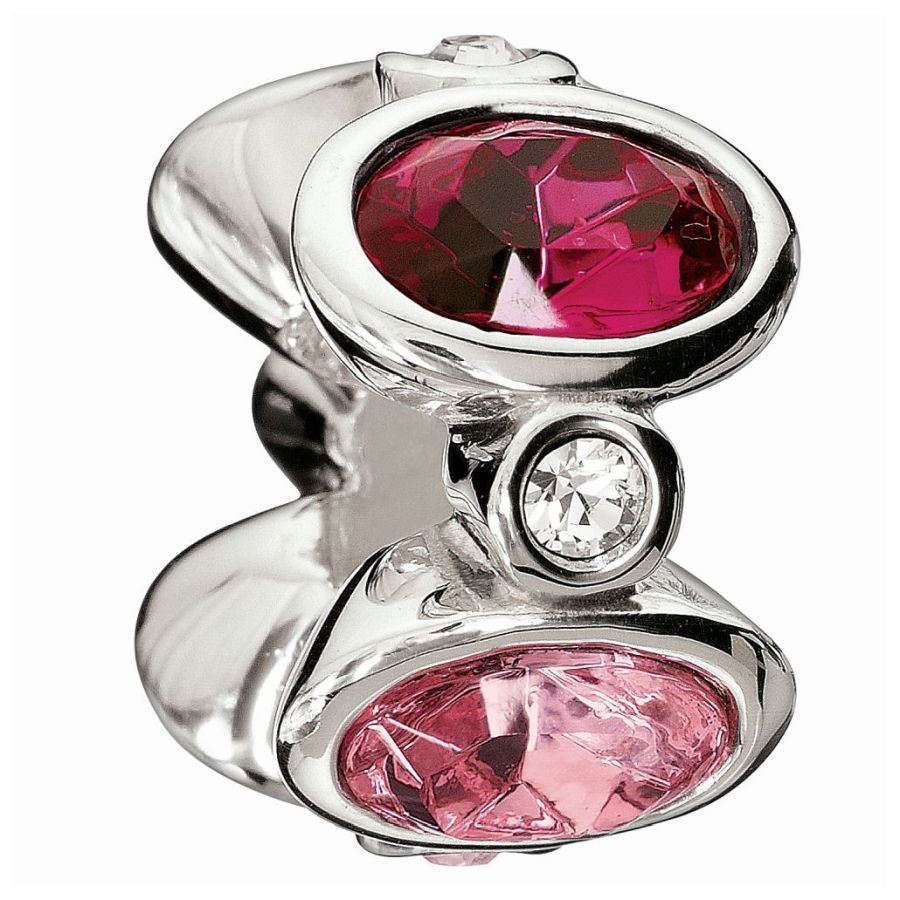 Chamilia-Silver bead - Majestic ovals - Pink-Dipples Jewellers