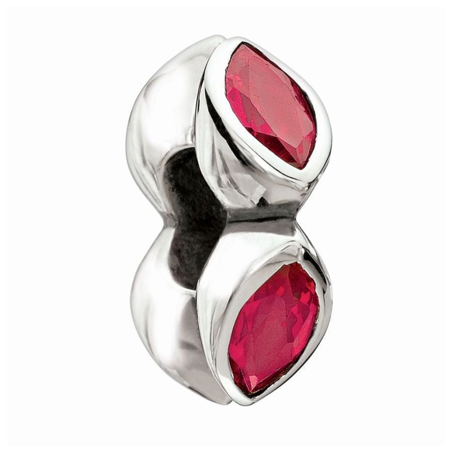 Chamilia-Silver bead - Midtown Marquise - fuchsia-Dipples Jewellers