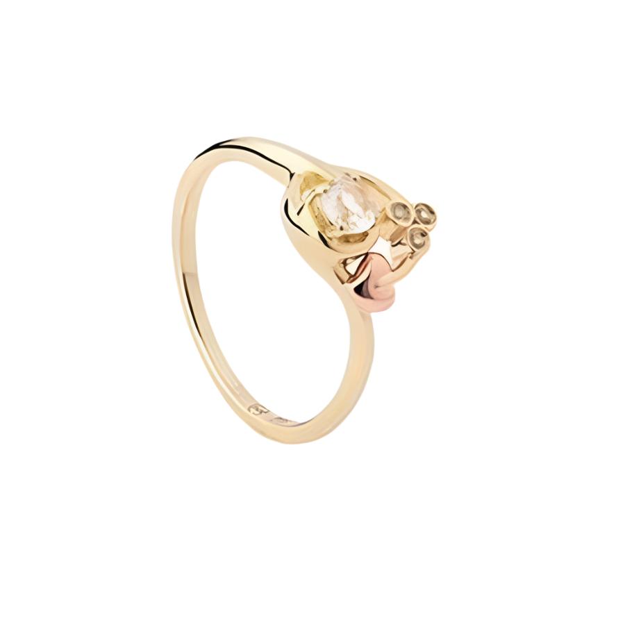 Clogau-9ct Yellow & Rose Gold Tree of Life Origin White Topaz Set Ring-Dipples Jewellers