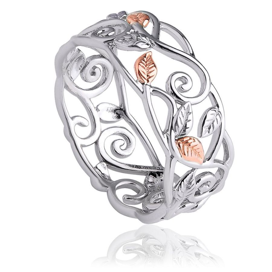 Clogau-Silver & 9ct Rose Gold Awelon Ring-Dipples Jewellers