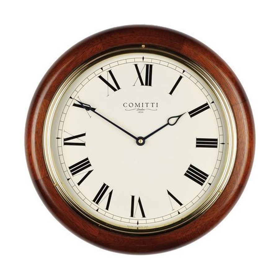 Comitti-Mahogany 10" Dial Quartz Wall Clock-Dipples Jewellers