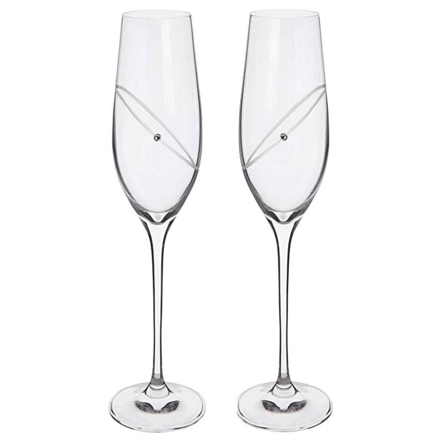 Dartington Crystal Ltd-Dartington Crystal Pair of Champagne Flutes-Dipples Jewellers