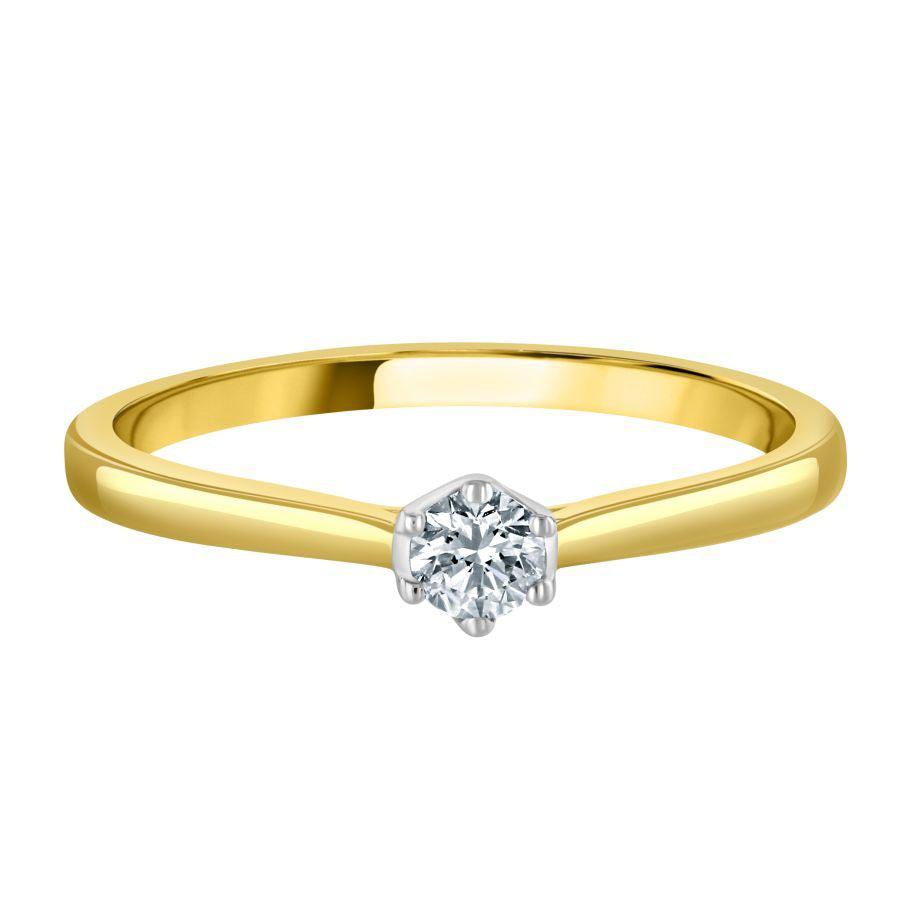 Dipples-0.15ct Round Brilliant Cut Diamond Soliatire 18ct Yellow Gold Ring-Dipples Jewellers