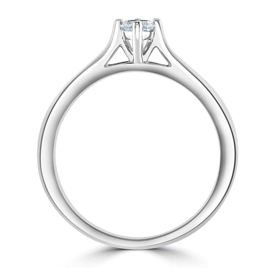 Dipples-0.15ct Round Brilliant Cut Diamond Solitaire 18ct White Gold Ring-Dipples Jewellers