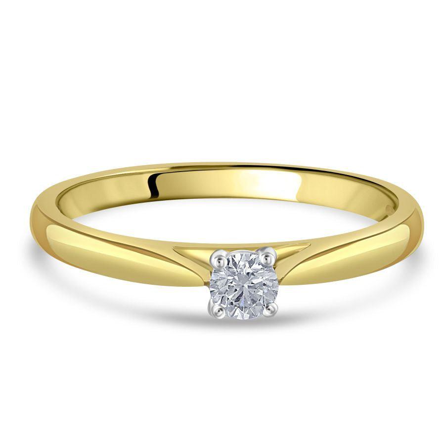 Dipples-0.15ct Round Brilliant Cut Diamond Solitaire 18ct Yellow Gold Ring-Dipples Jewellers