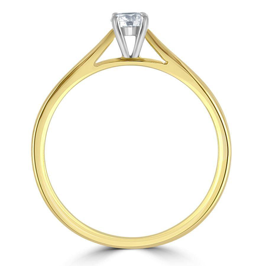 Dipples-0.20ct Round Brilliant Cut Diamond Solitaire 18ct Yellow Gold Ring-Dipples Jewellers