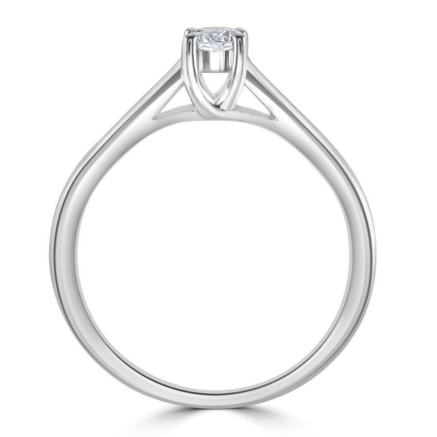 Dipples-0.25ct Round Brilliant Cut Diamond Solitaire 18ct White Gold Ring-Dipples Jewellers
