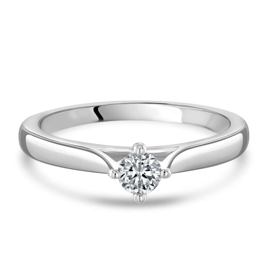 Dipples-0.25ct Round Brilliant Cut Diamond Solitaire 18ct White Gold Ring-Dipples Jewellers