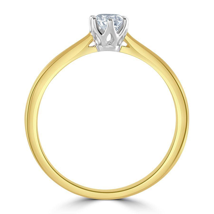Dipples-0.25ct Round Brilliant Cut Diamond Solitaire 18ct Yellow Gold Ring-Dipples Jewellers