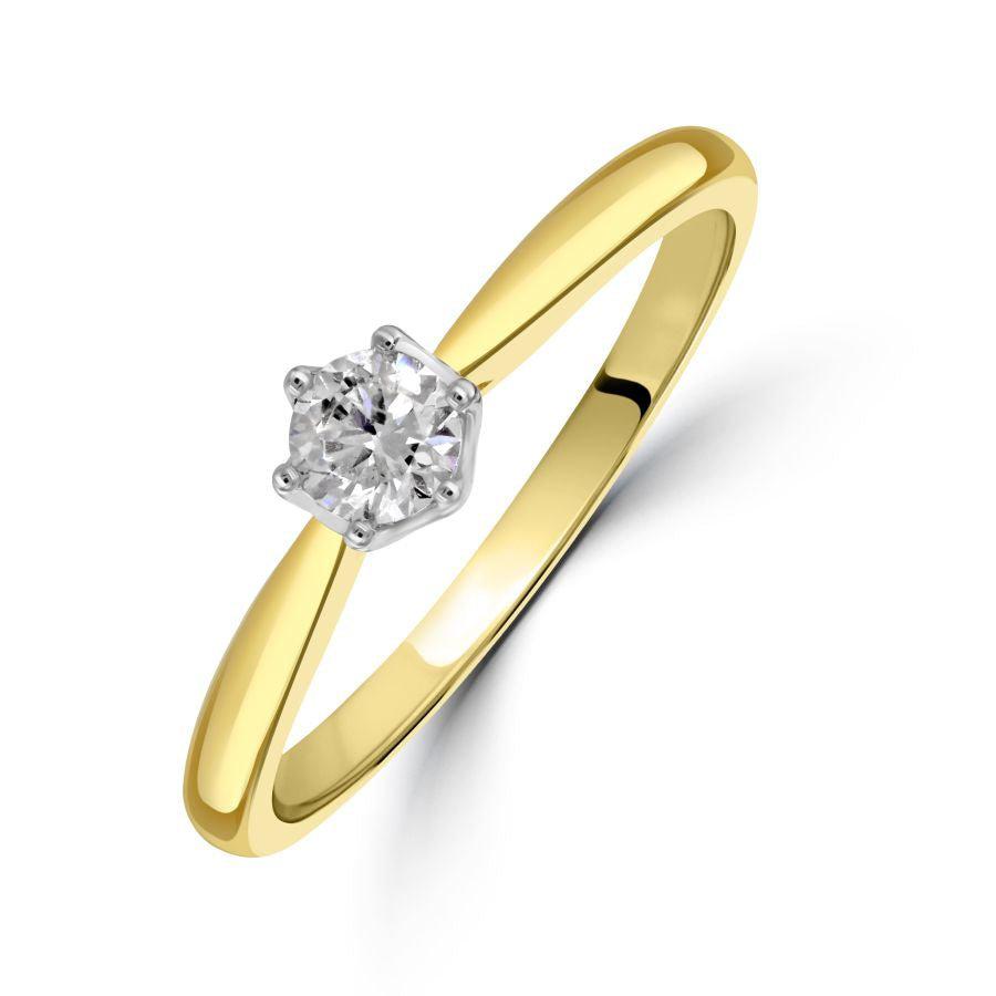 Dipples-0.25ct Round Brilliant Cut Diamond Solitaire 18ct Yellow Gold Ring-Dipples Jewellers
