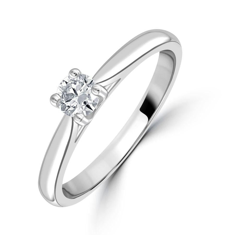 Dipples-0.25ct Round Brilliant Cut Diamond Solitaire Platinum Ring-Dipples Jewellers