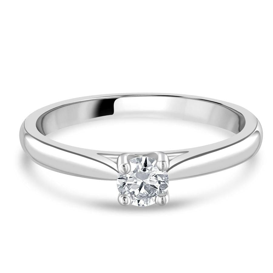 Dipples-0.25ct Round Brilliant Cut Diamond Solitaire Platinum Ring-Dipples Jewellers
