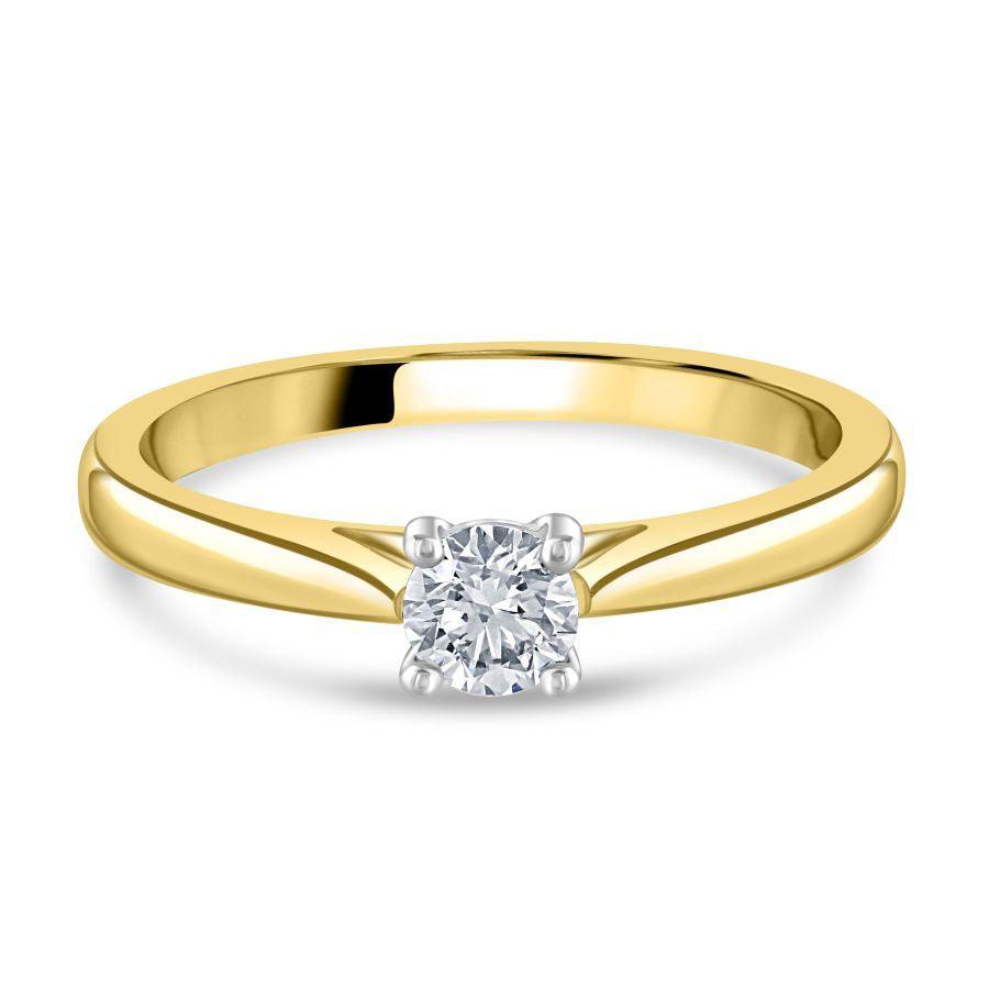 Dipples-0.30ct Round Brilliant Cut Diamond Solitaire 18ct Yellow Gold Ring-Dipples Jewellers