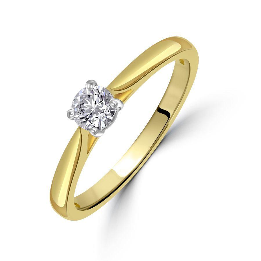Dipples-0.30ct Round Brilliant Cut Diamond Solitaire 18ct Yellow Gold Ring-Dipples Jewellers