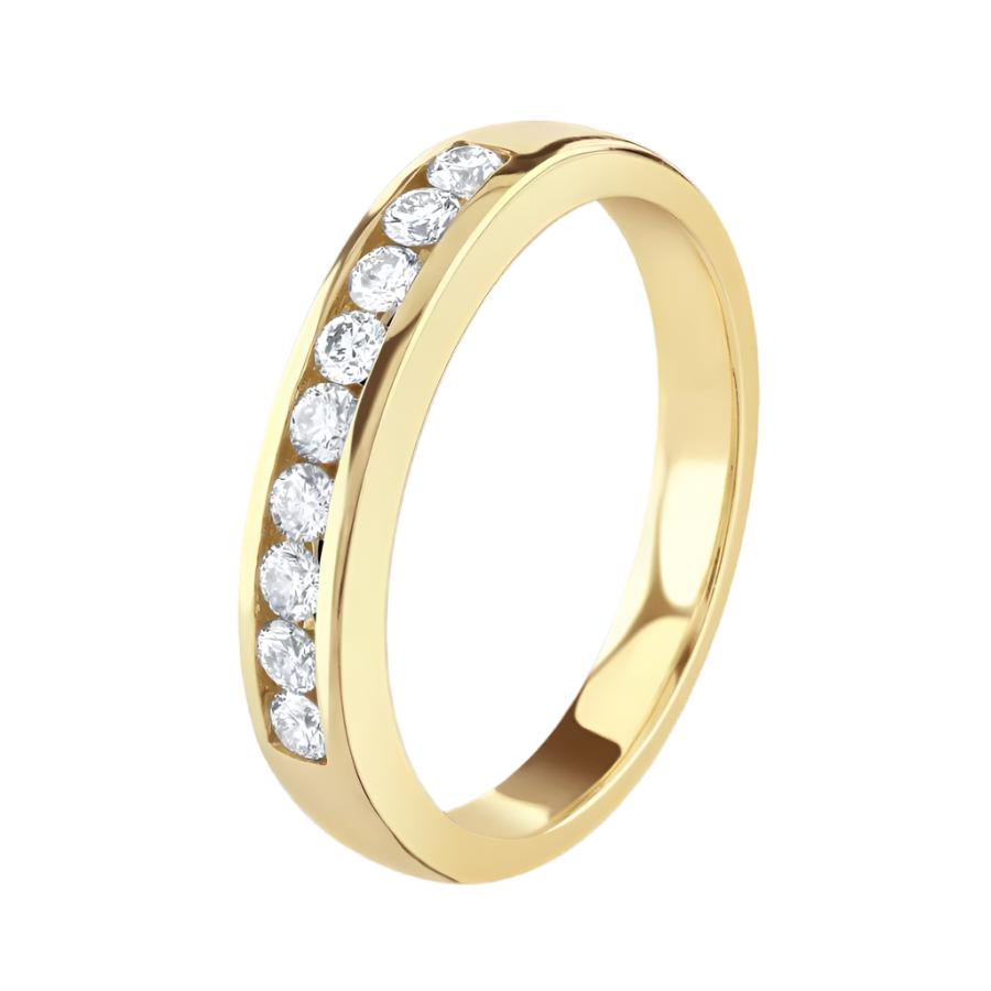 Dipples-0.31ct Channel Set Round Brilliant Cut Diamond 18ct Yellow Gold Half Eternity Band-Dipples Jewellers