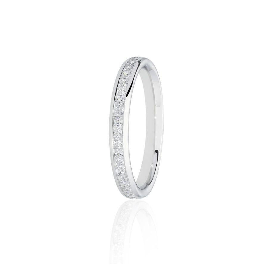 Dipples-0.33ct Princess Cut Diamond 18ct White Gold Half Eternity Ring-Dipples Jewellers