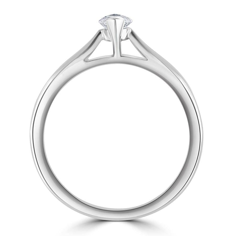 Dipples-0.36ct Diamond Marquise Cut Solitaire Platinum Ring-Dipples Jewellers