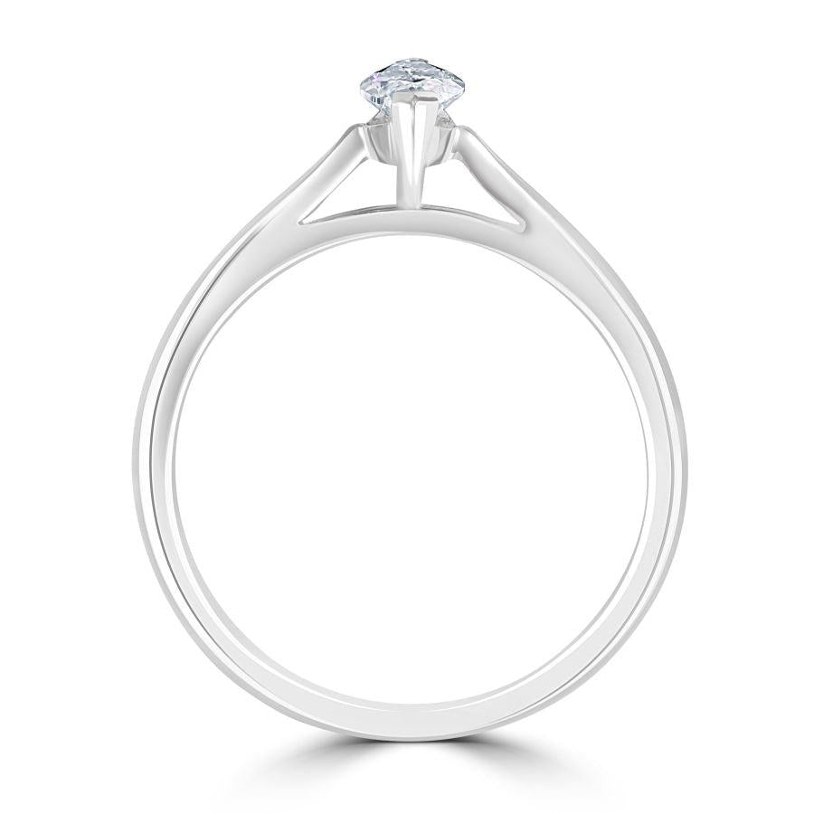 Dipples-0.40ct Marquise Cut Diamond Solitaire Platinum Ring-Dipples Jewellers