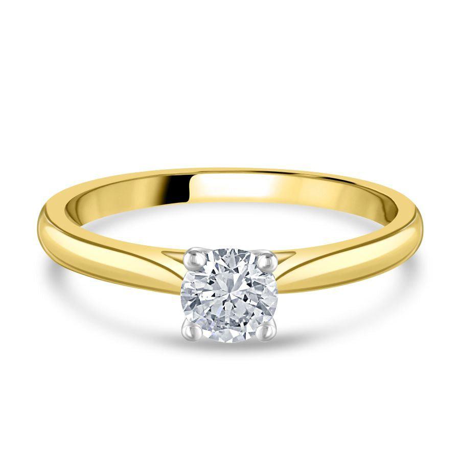 Dipples-0.42ct Round Brilliant Cut Diamond 18ct Yellow Gold Ring-Dipples Jewellers