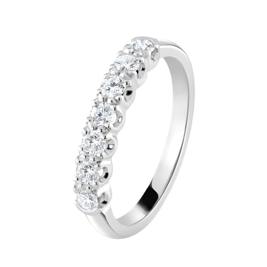 Dipples-0.43ct Claw Set Round Brilliant Cut Diamond 18ct White Gold Half Eternity Ring-Dipples Jewellers