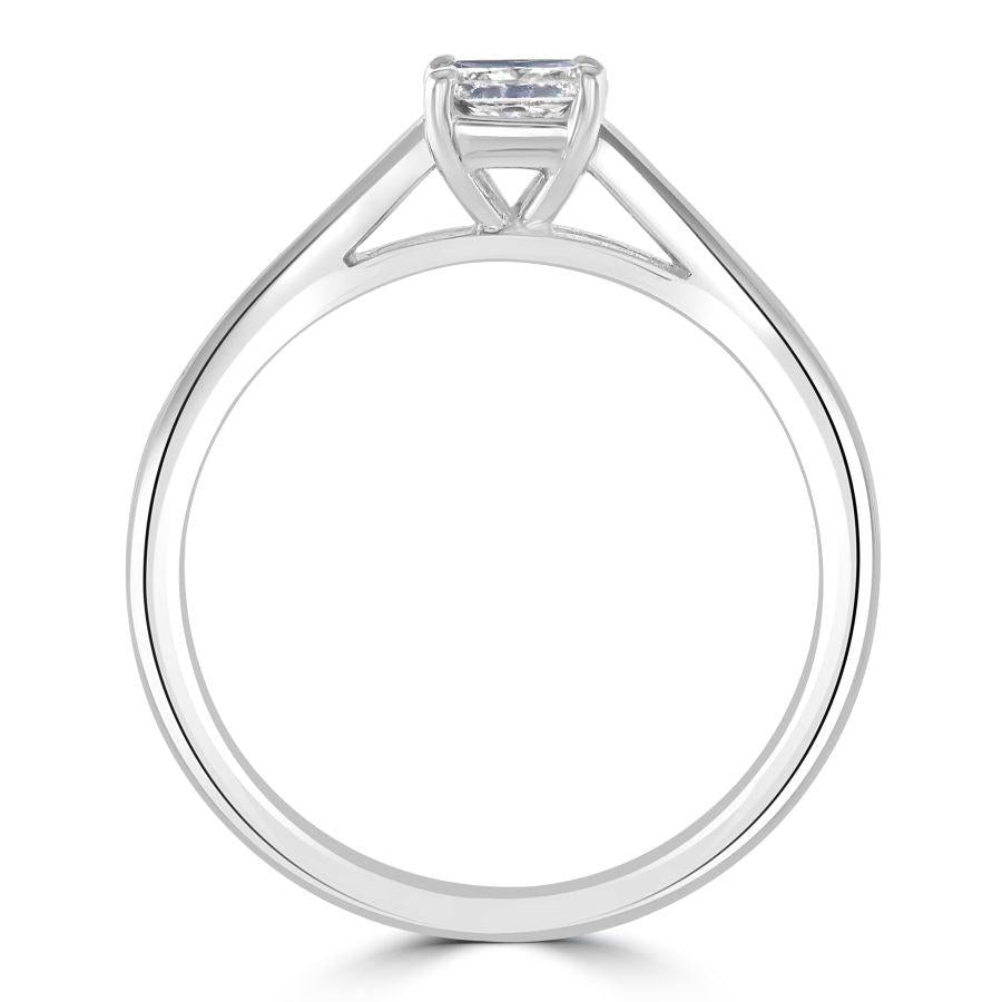 Dipples-0.43ct Diamond Princess Cut Solitaire with diamond shoulders Platinum Ring-Dipples Jewellers