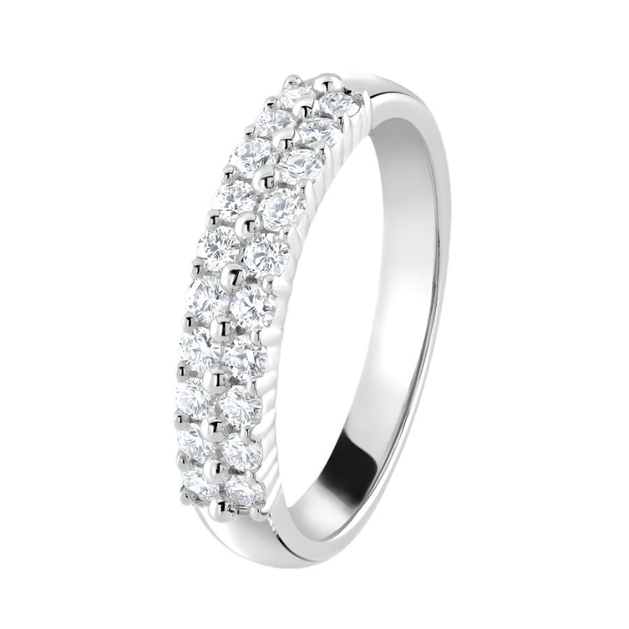 Dipples-0.44ct 20-Round Brilliant Cut Diamond Claw Set 2-Row 18ct White Gold Eternity Band-Dipples Jewellers