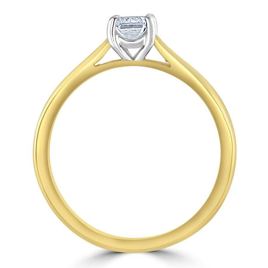 Dipples-0.53ct Emerald Cut Diamond Solitaire 18ct Yellow Gold Ring-Dipples Jewellers