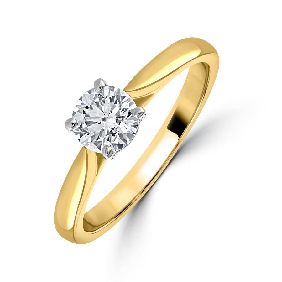 Dipples-0.60ct Round Brilliant Cut Diamond Solitaire 18ct Yellow Gold Ring-Dipples Jewellers