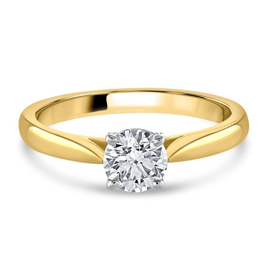 Dipples-0.60ct Round Brilliant Cut Diamond Solitaire 18ct Yellow Gold Ring-Dipples Jewellers