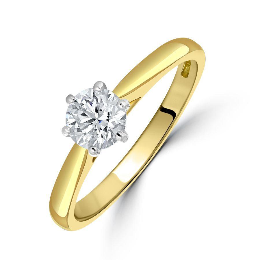 Dipples-0.62ct Round Brilliant Cut Diamond Solitaire 18ct Yellow Gold Ring-Dipples Jewellers