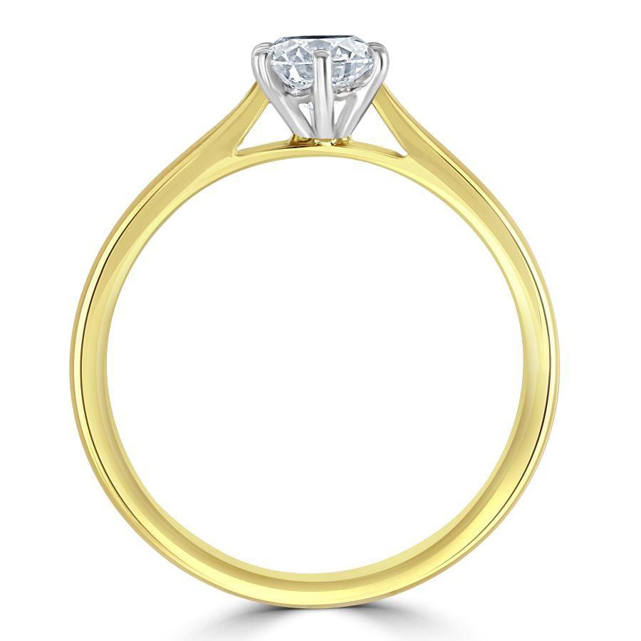 Dipples-0.62ct Round Brilliant Cut Diamond Solitaire 18ct Yellow Gold Ring-Dipples Jewellers
