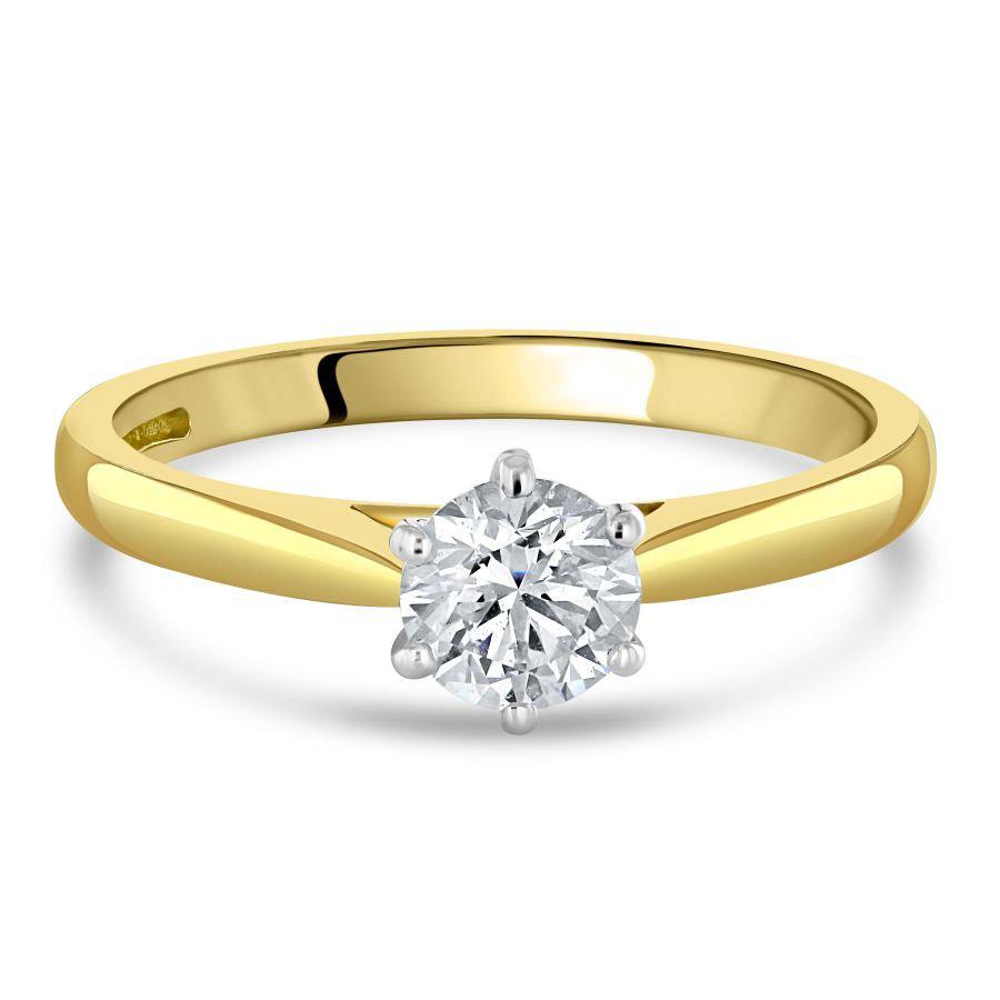 Dipples-0.62ct Round Brilliant Cut Diamond Solitaire 18ct Yellow Gold Ring-Dipples Jewellers