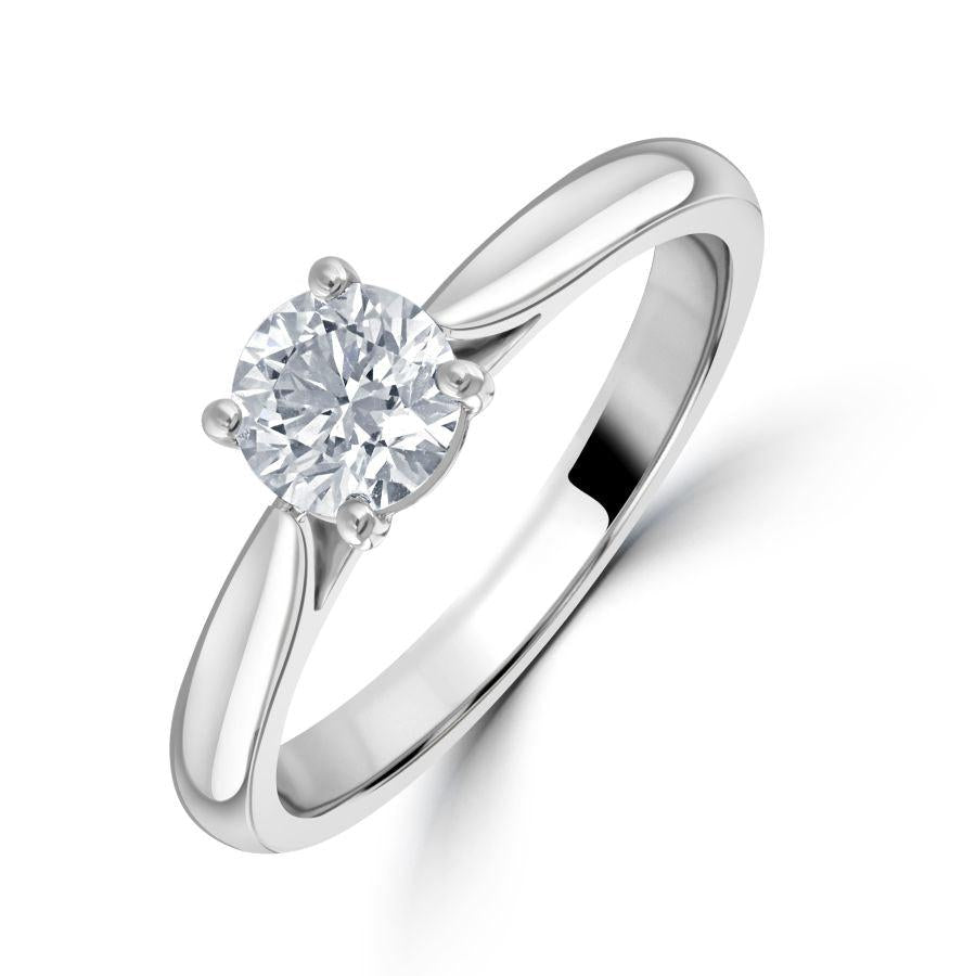 Dipples-0.62ct Round Brilliant Cut Diamond Solitaire Platinum Ring-Dipples Jewellers