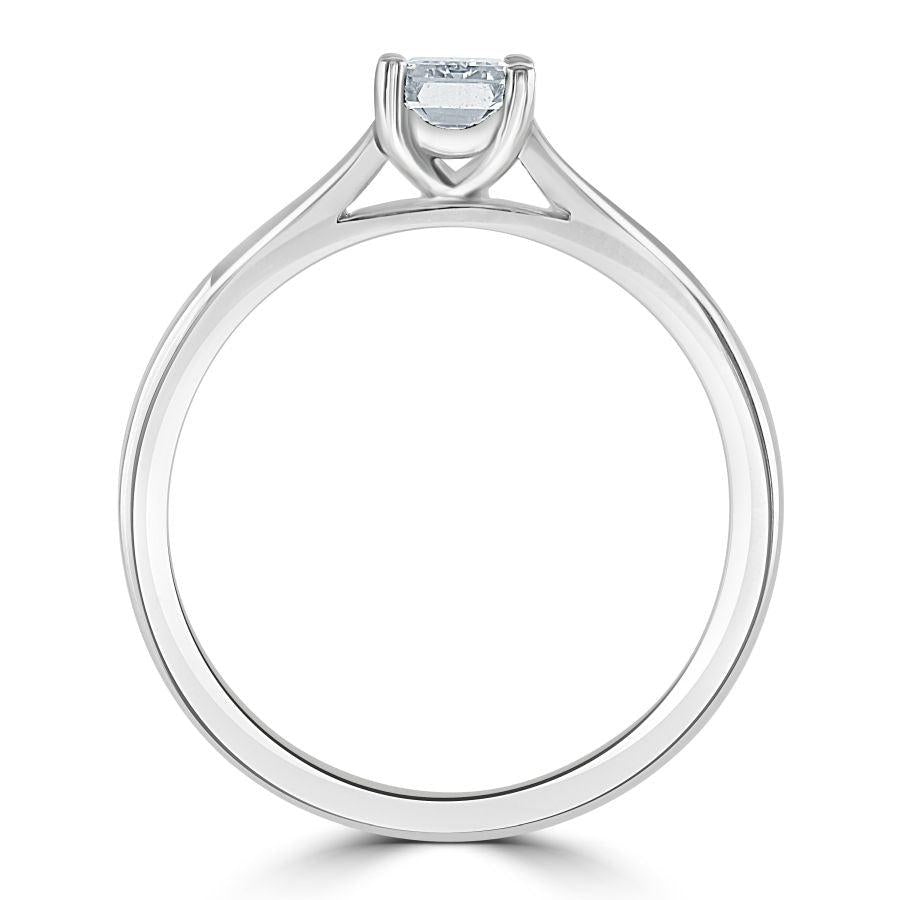 Dipples-0.67ct Emerald Cut Diamond Solitaire Platinum Ring-Dipples Jewellers