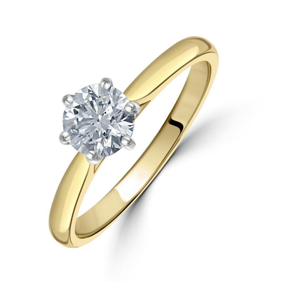 Dipples-0.73ct Round Brilliant Cut Diamond Solitaire 18ct Yellow Gold Ring-Dipples Jewellers