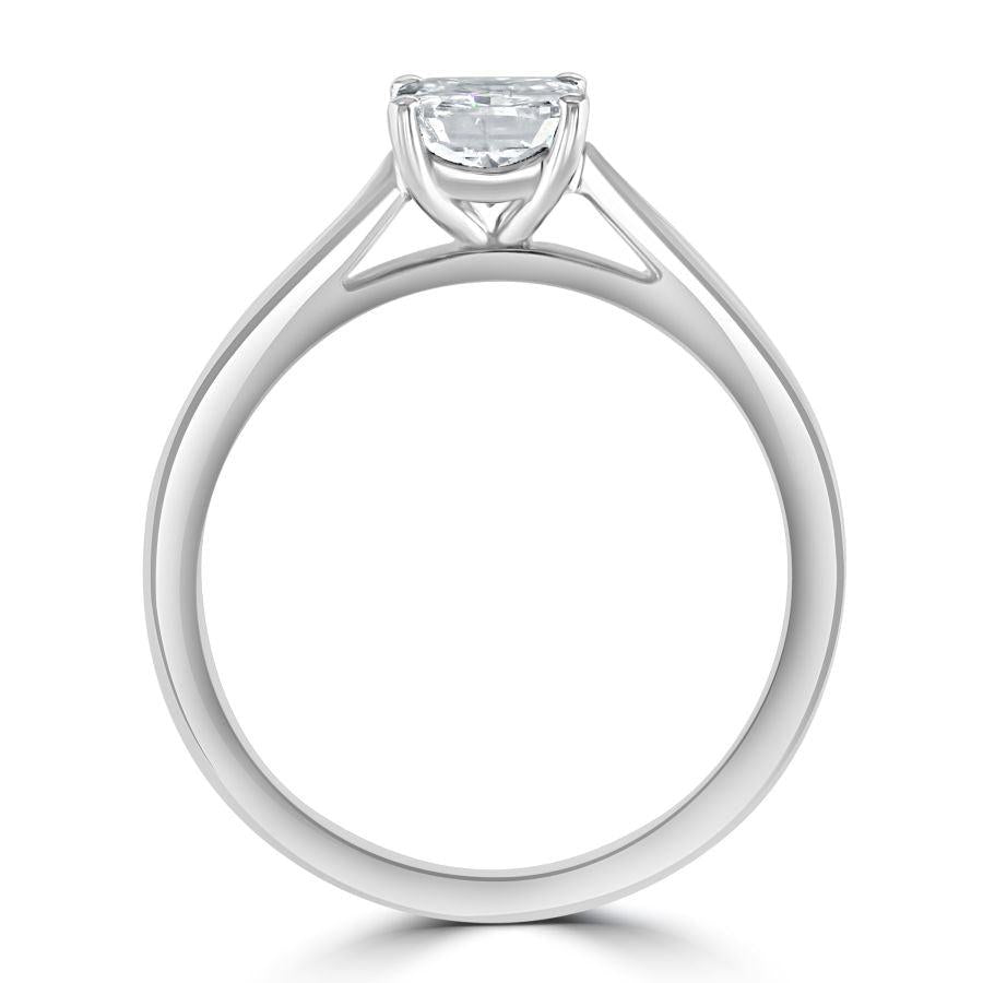 Dipples-0.80ct Cushion Cut Diamond Solitaire Platinum Ring-Dipples Jewellers