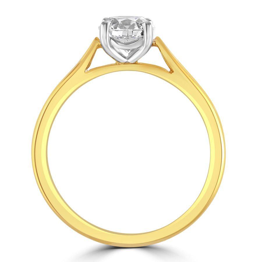 Dipples-0.90ct Round Brilliant Cut Diamond Solitaire 18ct Yellow Gold Ring-Dipples Jewellers