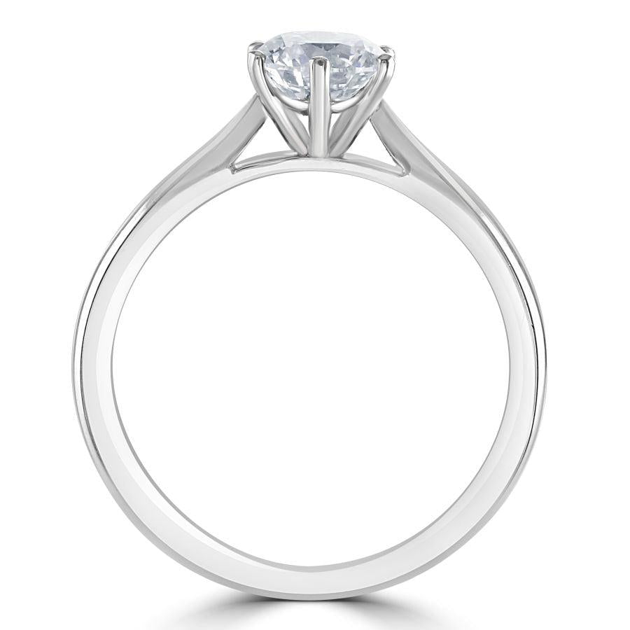 Dipples-0.90ct Round Brilliant Cut Diamond Solitaire Platinum Ring-Dipples Jewellers