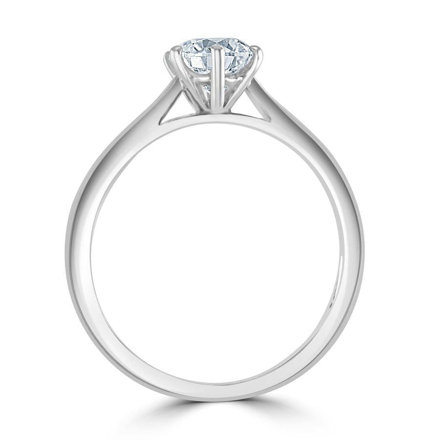 Dipples-0.90ct Round Brilliant Cut Diamond Solitaire Platinum Ring-Dipples Jewellers