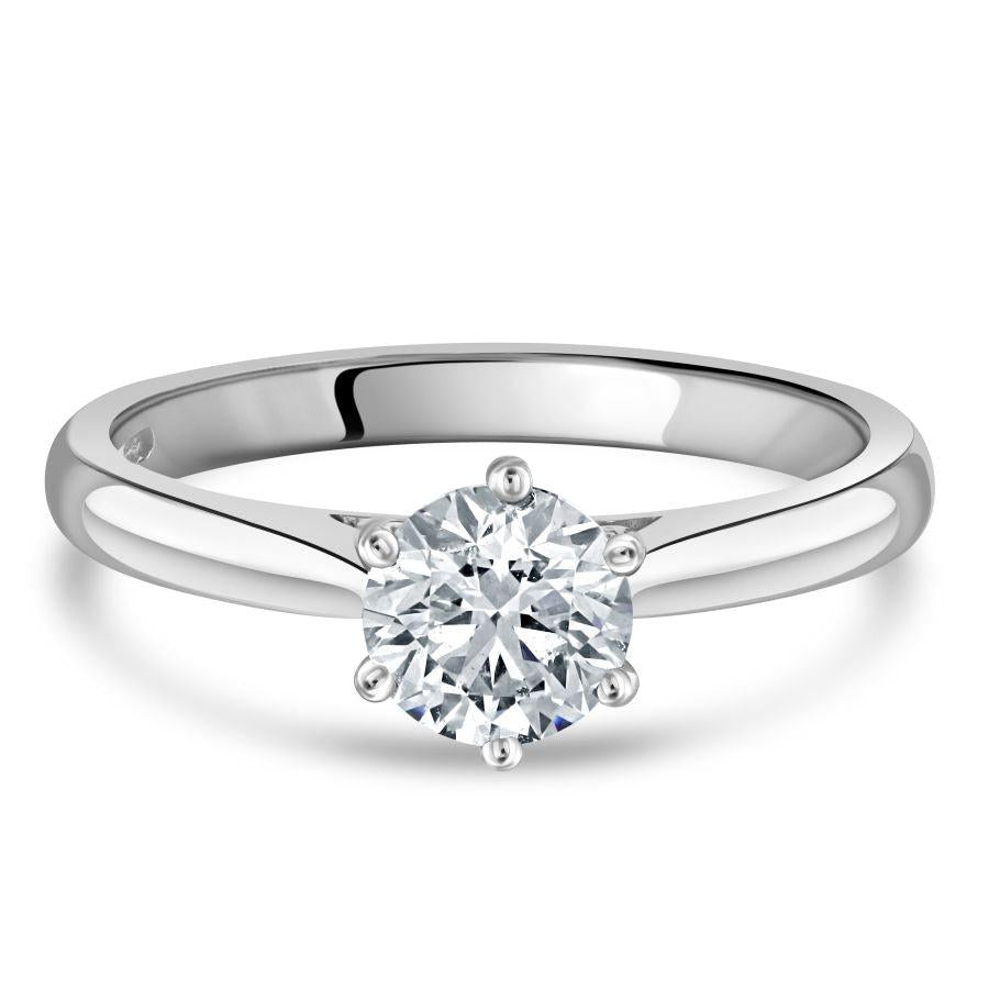 Dipples-0.90ct Round Brilliant Cut Diamond Solitaire Platinum Ring-Dipples Jewellers